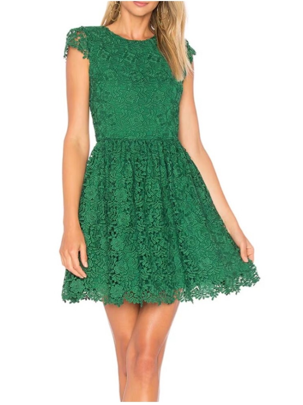 Alice + Olivia Corina Lace Dress in Ivy Green Sz 8